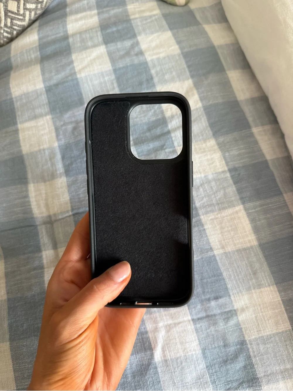 Silver Leather Phone Case with Hand Strap - UMBI